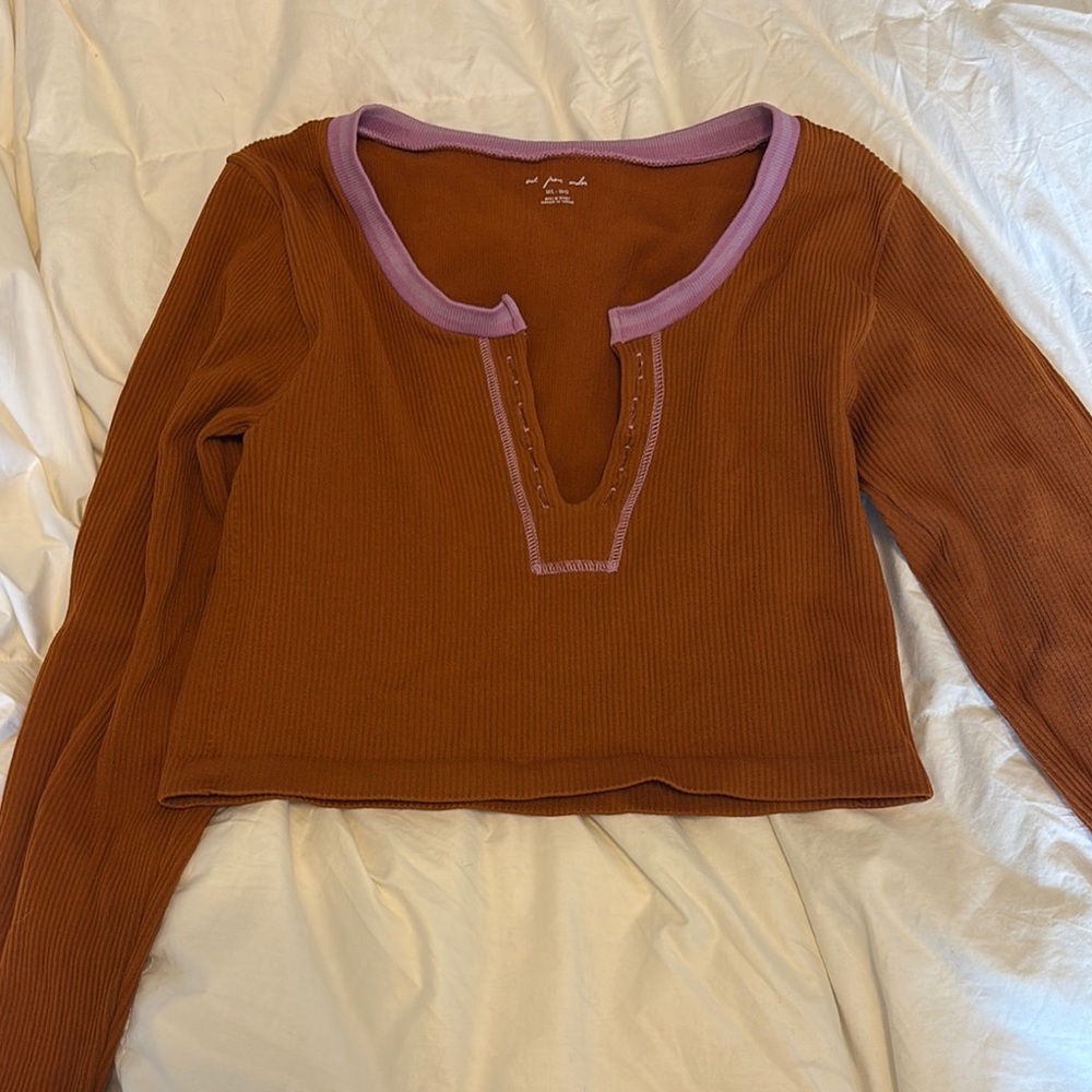 Urban Outfitters Out from under Brown and Purple Women's long sleeve cropped